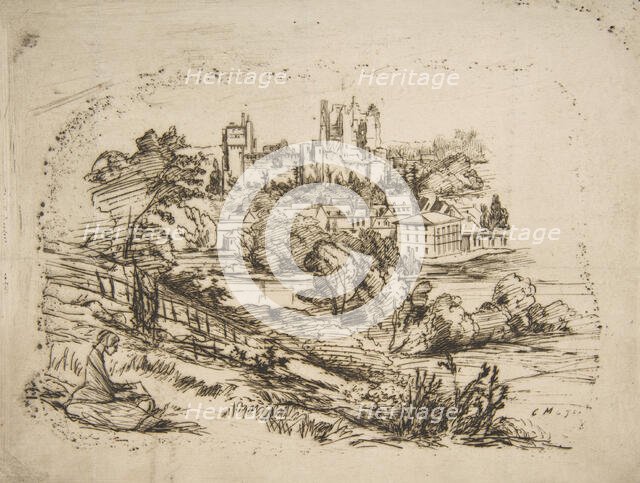 Ruines du Château de Pierrefonds (Ruins of the Château de Pierrefonds, after Viollet-le-Du..., 1858. Creator: Charles Meryon.