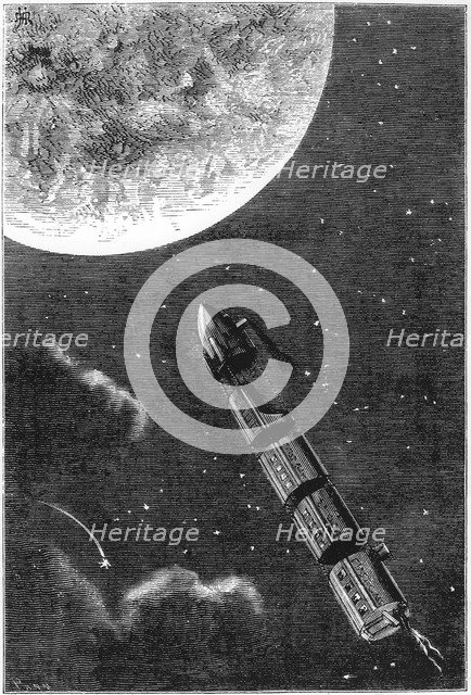 Jules Verne (1828-1905),  De la Terre a la Lune, 1865. Artist: Unknown