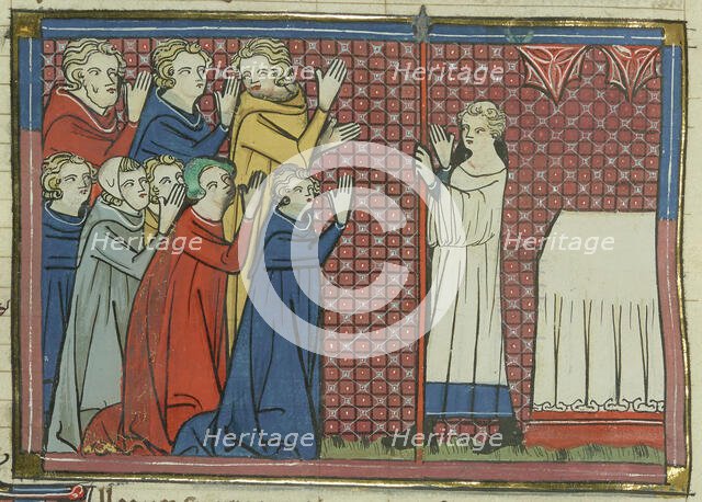 Peter Bartholomew with the Holy Lance, 1337. Creator: Maître de Fauvel (active 1314-1340).