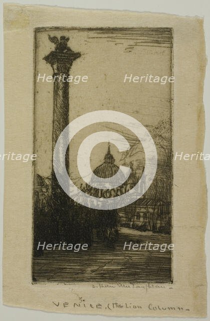 Lion Column, Venice, 1900. Creator: Donald Shaw MacLaughlan.