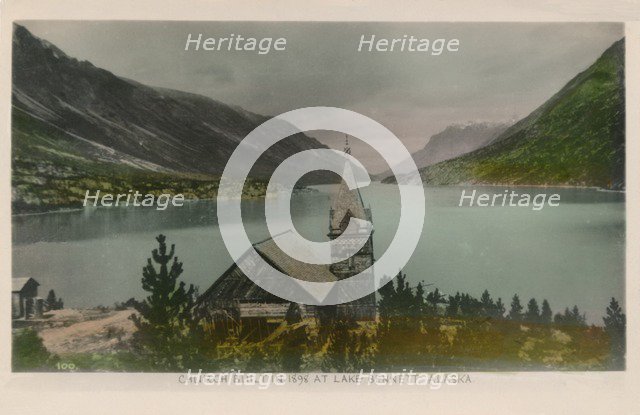 'Church Built in 1898 at Lake Bennett, Alaska', c1910.  Artist: Unknown.