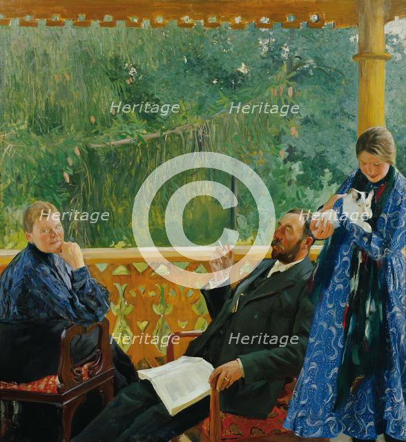 Family portrait (Portrait of the Polenow family), 1904-1905. Creator: Kustodiev, Boris Michaylovich (1878-1927).