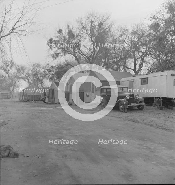 Agricultural laborers, winter quarters of migrants, near Brentwood, California , 1938. Creator: Dorothea Lange.