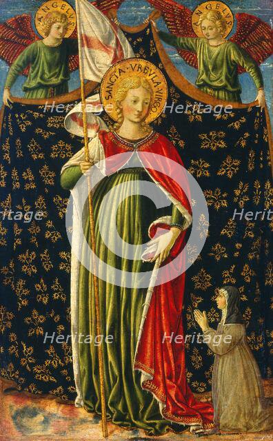 Saint Ursula with Two Angels and Donor, c. 1455/1460. Creator: Benozzo Gozzoli.