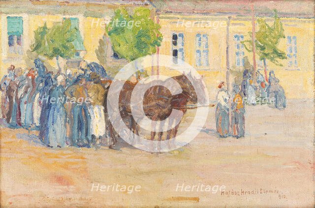 At the Market, 1910. Creator: Elemír Halász-Hradil.