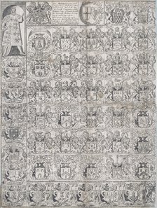 Arms of English cities, trading companies and of the Livery Companies of the City of London, 1660. Artist: Anon