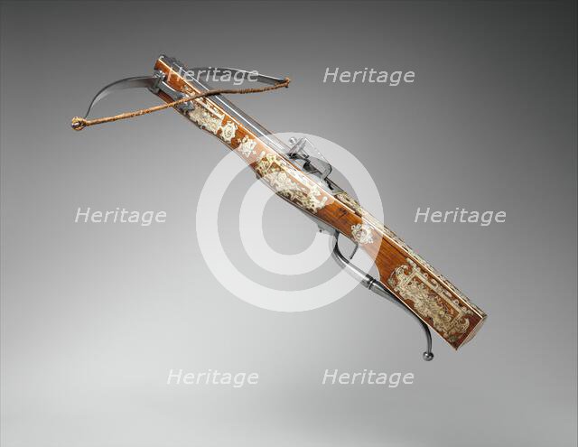 Pellet and Bolt Crossbow Combined with a Wheel-Lock Gun, Central European, c1570-1600. Creator: Unknown.