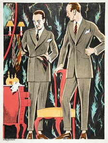 Der Arbiter, outfits by Fasskessel & Muntmann,  from Styl, pub. 1922 (pochoir Print)
