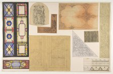 Ten designs for the decoration of the Opéra Comique, Paris, second half 19th century. Creators: Jules-Edmond-Charles Lachaise, Eugène-Pierre Gourdet.