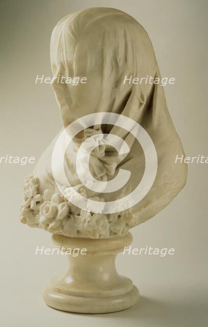 Bust of a Veiled Child, c.1840. Creator: Pietro Marchetti.