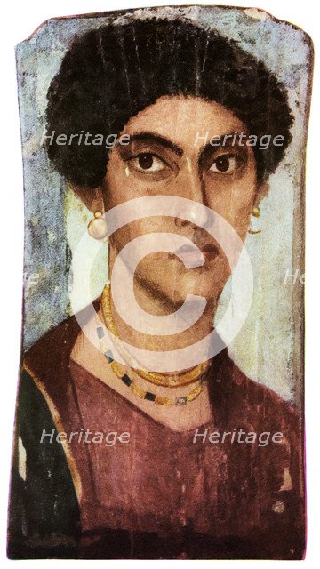 Fayum portrait, Ancient Egyptian, Roman period, c200 AD (1956). Creator: Unknown.