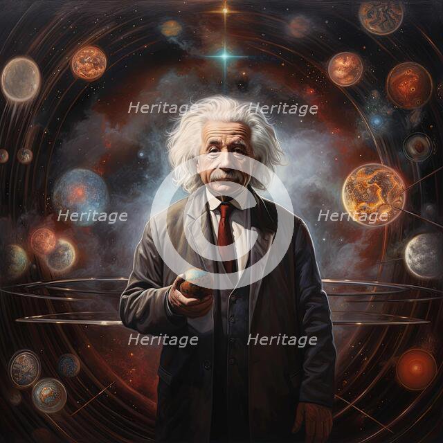 AI IMAGE - Portrait of Albert Einstein, 1950s, (2023).  Creator: Heritage Images.