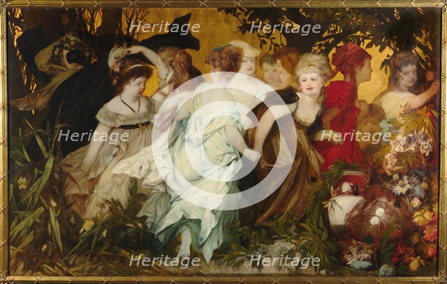 Modern Amoretti, Triptych, left panel, 1868. Creator: Makart, Hans (1840-1884).