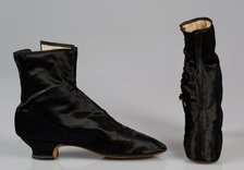 Evening boots, possibly French, 1865-70. Creator: Unknown.