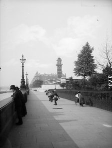 Looking northwards along the Albert Embankment, Lambeth, London, c1870-c1900. Artist: Unknown