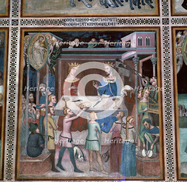 Fresco of the story of Job, 14th century. Artist: Unknown