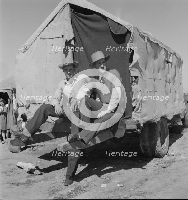 Two boys from New Mexico now in California to work in the harvests, 1937. Creator: Dorothea Lange.