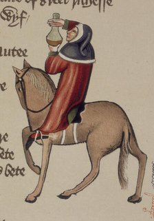 The Physician on horseback and carrying a jar, 1911. Creator: Unknown.