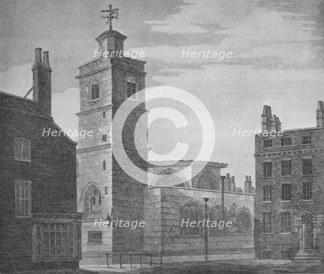 Church of St Bartholomew the Less', City of London, c1830 (1906). Artist: John Coney.