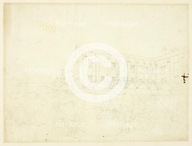 Study for Leaden Hall Market, from Microcosm of London, c. 1809. Creator: Augustus Charles Pugin.