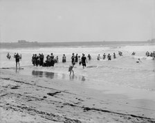 Surf bathing at Easton's Beach, Newport, R.I., between 1900 and 1905. Creator: Unknown.