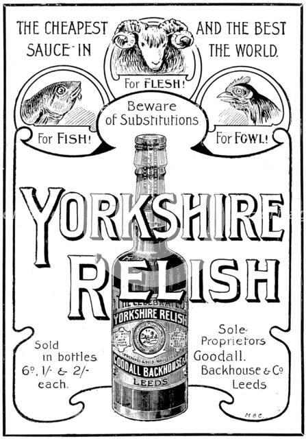 Advertisement for Yorkshire Relish, 1898. Creator: Unknown.