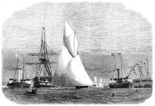 The Ocean Yacht Match from Gravesend to Harwich...the Volante winning the Cutters' Prize, 1864. Creator: Smyth.