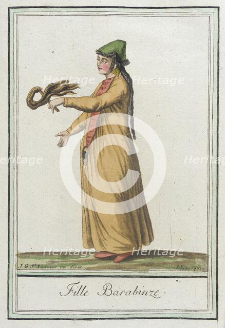 Costumes de Différents Pays, 'Fille Barabinze', c1797. Creator: Jacques Grasset de Saint-Sauveur.