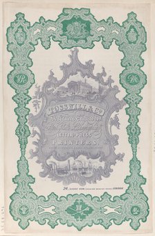 Trade Card for Tosswill & Co., Designers, Engravers, Steel Plate, Lithographic & L..., 19th century. Creator: Anon.
