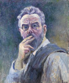 Self-Portrait with cigaret, c. 1905. Creator: Luce, Maximilien (1858-1941).