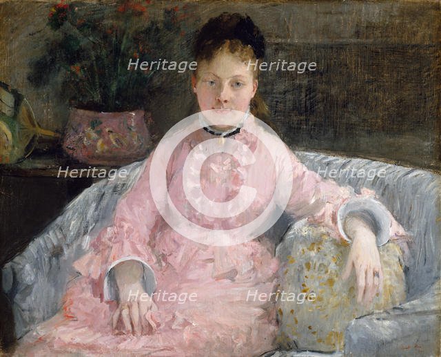 The Pink Dress (Albertie-Marguerite Carré, later Madame Ferdinand-Henri Himmes), ca. 1870. Creator: Berthe Morisot.
