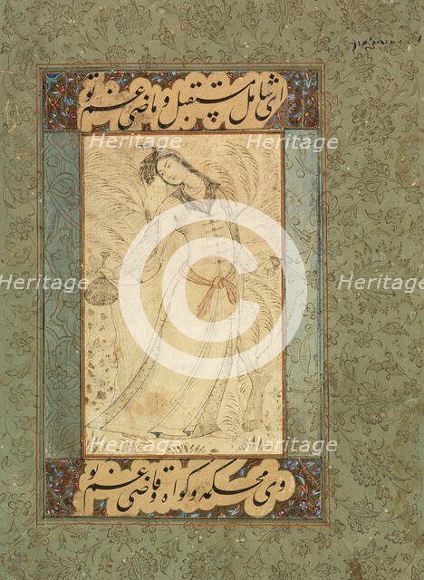 Woman with a Wine Bottle and Cup, c1655. Creator: Unknown.