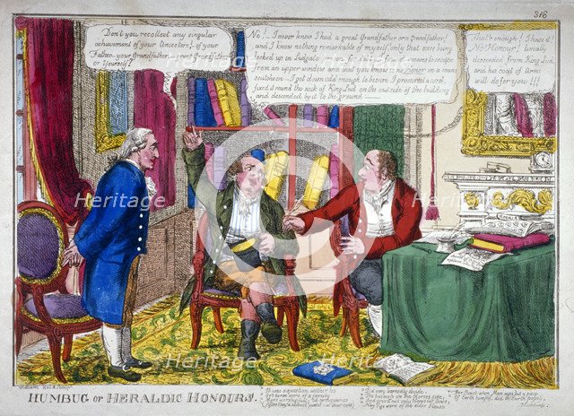'Humbug or heraldic honours', c1790.                                     Artist: William Abraham