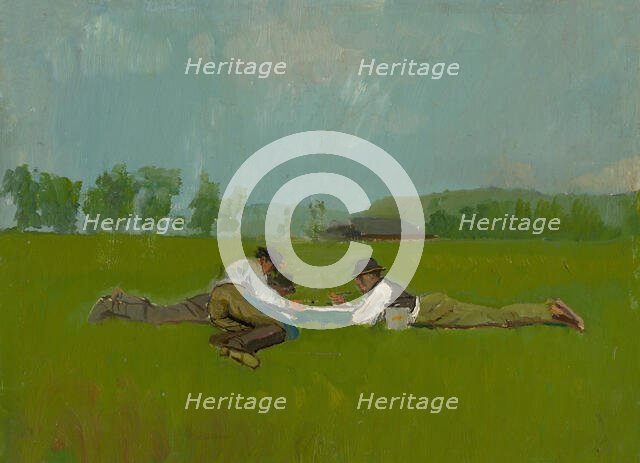 Resting Lads, 1880-1900. Creator: Ladislav Mednyanszky.