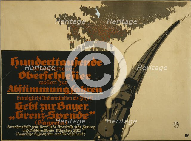 Hundreds of thousands of Upper Silesians loyal to their homeland want to go to the vote, 1921. Creator: Oppenheim, Louis (1879-1936).