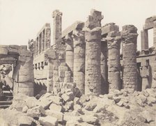 Karnak (Thèbes), Palais - Salle Hypostyle - Vue Générale Prise du Point Q, 1851-52, printed 1853-54. Creator: Félix Teynard.