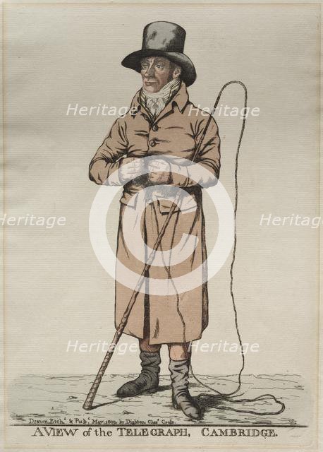 A View of the Telegraph, Cambridge, 1809. Creator: Richard Dighton (British, 1795-1880).