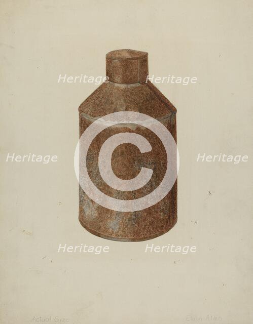 Tin Tea Caddy, c. 1938. Creator: Eldon Allen.