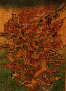 Form of Palden Lhamo (?), Nyingmapa Buddhist or Bon Ritual Card, 18th-19th century. Creator: Unknown.