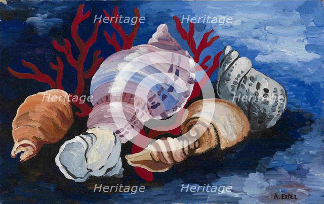 Still Life with Sea Shells, ca 1928. Artist: Exter, Alexandra Alexandrovna (1882-1949)