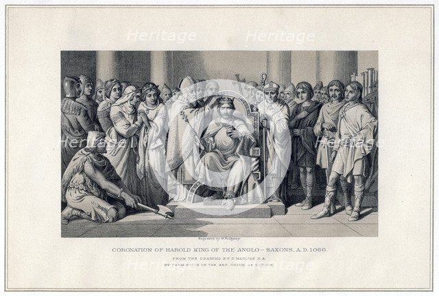 'Coronation of Harold King of the Anglo-Saxons, 1066', (19th century). Artist: W Ridgway