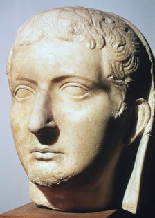Head of the Roman Emperor Tiberius Caesar, 1st century. Artist: Unknown