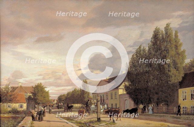 View of a Street in Østerbro outside Copenhagen. Morning Light, 1836. Artist: Købke, Christen Schiellerup (1810-1848)