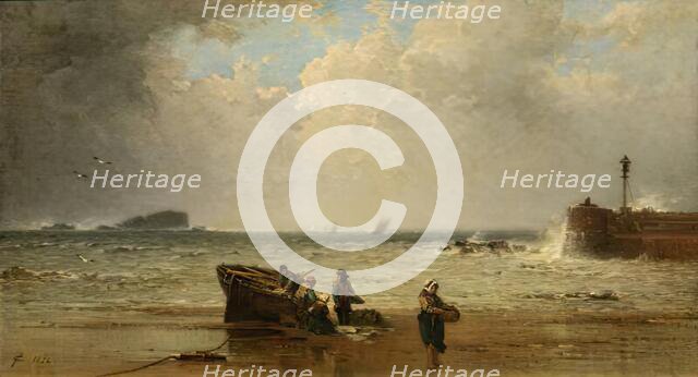 A North Easter - North Berwick, 1874. Creator: James Cassie.