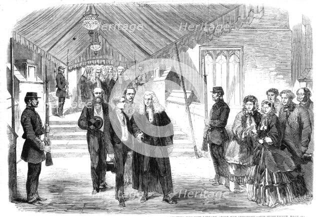 Opening of the Middle Temple Library by the Prince of Wales: His Royal Highness leaving the..., 1861 Creator: Unknown.