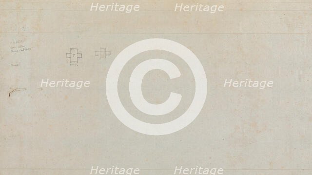 Page from a Scrapbook containing Drawings and Several Prints of Architecture, Int..., ca. 1800-1850. Creators: Workshop of Charles Percier, Workshop of Pierre François Léonard Fontaine.