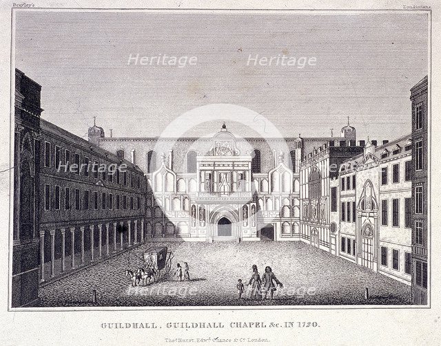 Guildhall, London, 1828. Artist: Anon