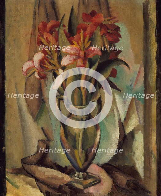 Flowers in a Handled Vase, between c1919 and c1922. Creator: Edward Middleton Manigault.