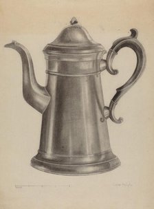 Pewter Coffee Pot, 1935/1942. Creator: Grace Halpin.