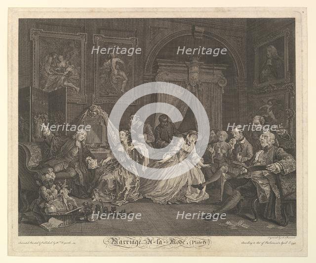 Marriage A-la-Mode, Plate IV, April 1, 1745. Creator: Simon François Ravenet.